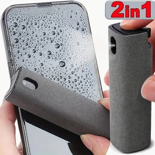 2 in 1 Microfiber Screen Cleaner Spray Bottle and Wipe